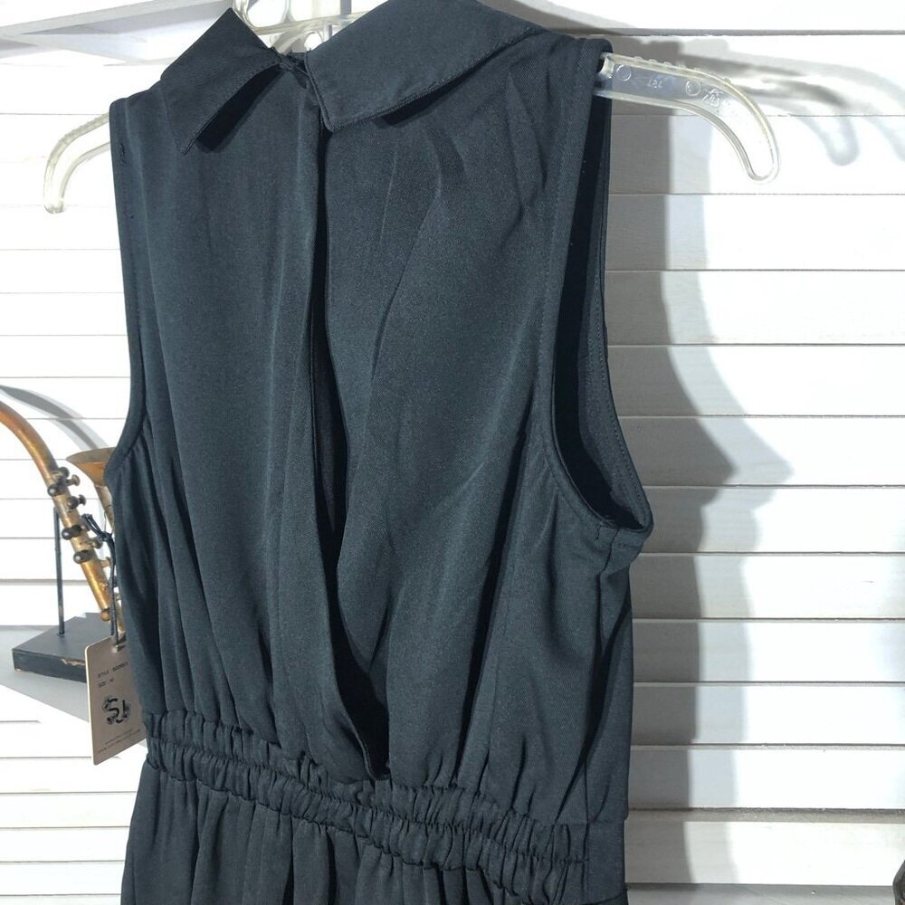 Sincerely Jules Black Jumpsuit Wide Leg Wrap Sleeveless Medium - Picture 8 of 14